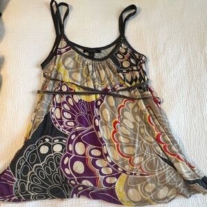 Purple, grey, and black tank